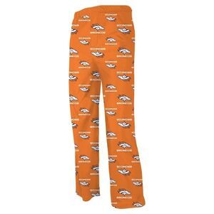 NFL Denver Broncos Allover Logo Flannel Pajama Pants Orange S (8) NWT IN PKG